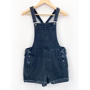 Madewell Women's Black Denim Jean Short Overalls size Small